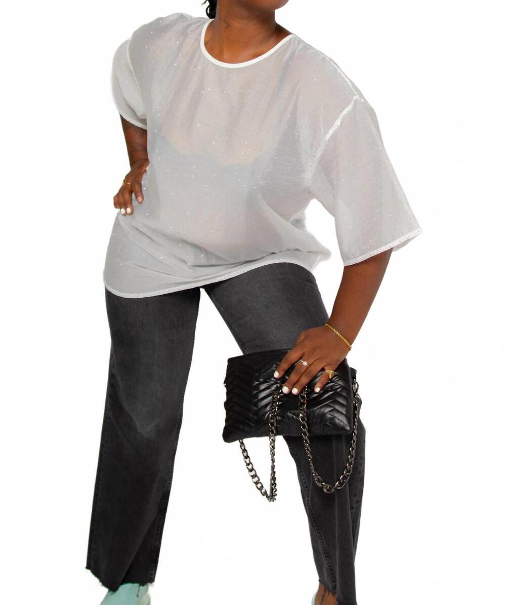 NEW RITA ROW cor crew neck top in white - Picture 4 of 10